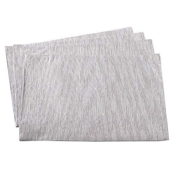 Fennco Styles Evelina Collection Contemporary Metallic Fused 14 x 20 Inch Placemats, Set of 4 â€“ Silver Place Mats for Banquets, Family Gather, Special Events and Home DÃ©cor