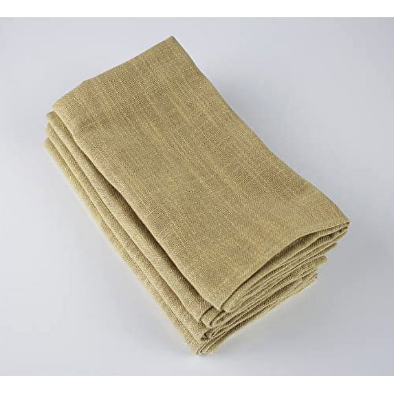 Fennco Styles Everyday Design Solid Color Cloth Napkins 20" W x 20", Set of 4 - Beige Dinner Napkins for Home Décor, Banquets, Family Gathering and Special Events