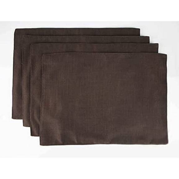Fennco Styles Everyday Design Solid Color Placemats 14" W x 20", Set of 4 - Chocolate Table Mats for Home Décor, Banquets, Family Gathering and Special Events