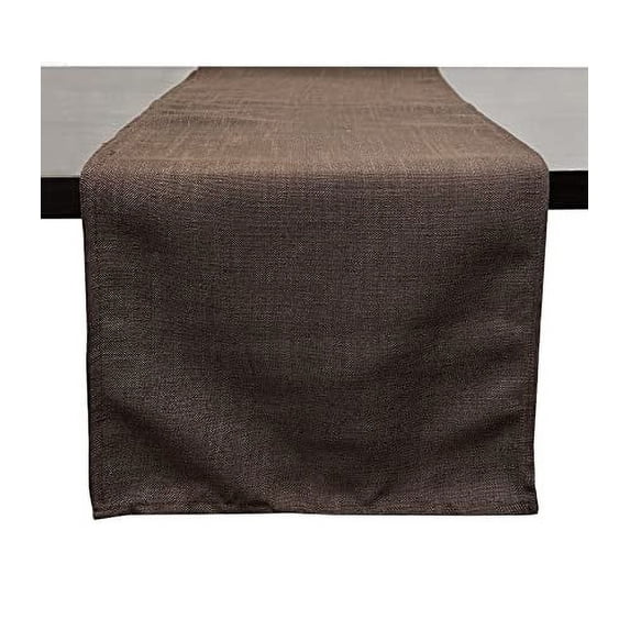 Fennco Styles Everyday Design Solid Color Table Runner 16" W x 108" L - Plain Chocolate Table Cover for Home, Farmhouse Décor, Banquets, Family Gathering and Special Occasion