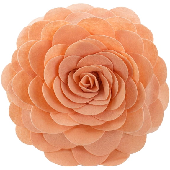 Fennco Styles FT095 16” x 16” Sunflower Peach Polyester Felt Decorative Throw Pillow