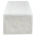 thumbnail image 1 of Fennco Styles Fabia Collection Elegant Embroidered Fleur de Lis 16 x 72 Inch Table Runner â€“ Ivory Table Runner for Dinner Party, Banquest, Special Events and Home DÃ©cor, 1 of 4