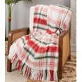 thumbnail image 1 of Fennco Styles Faux Mohair Plaid Design Throw Blanket with Tassel 50" W x 60" L – Multicolor Cozy Fringe Blanket for Home, Couch, Bedroom, Living Room, Office, and Holiday Décor …, 1 of 4