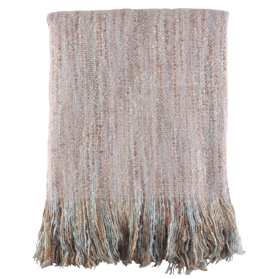 Fennco Styles Faux Mohair Shabby Chic Throw Blanket - 50"x60" (Grey)