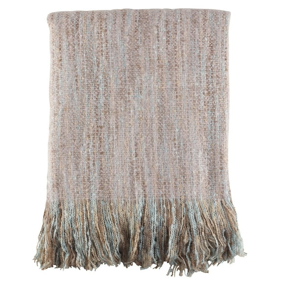 Fennco Styles Faux Mohair Shabby Chic Throw Blanket - 50"x60" (Grey)