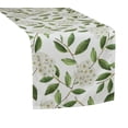 thumbnail image 1 of Fennco Styles Floral Design 16 x 72 Inch Rectangular Table Runner White Green, 1 of 4