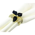 thumbnail image 1 of Fennco Styles Flower Rhinestone Metal Napkin Rings, Set of 4 – Gold Floral Napkin Rings for Home Décor, Dining Table, Family Gathering, Themed Party, Banquet and Special Occasion, 1 of 5