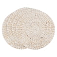 thumbnail image 1 of Fennco Styles Foil Print Water Hyacinth Placemats 15" Round, Set of 4 - Silver Metallic Table Mats Heat Resistant Insulation for Home, Boho Décor, Dining Table, Banquets, Special Events, 1 of 3