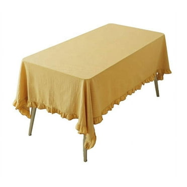 Fennco Styles French Ruffled Border Cotton Woven Tablecloth