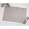 thumbnail image 1 of Fennco Styles Fringe Border Design Cotton Placemats 14" W x 20" L, Set of 4 - Grey Table Mats for Christmas, Holiday, Dining Table, Everyday Use, Banquets and Special Occasion, 1 of 4