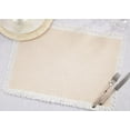 thumbnail image 1 of Fennco Styles Fringe Border Design Cotton Placemats 14" W x 20" L, Set of 4 - Natural Table Mats for Christmas, Holiday, Dining Table, Everyday Use, Banquets and Special Occasion, 1 of 4