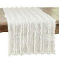 thumbnail image 1 of Fennco Styles Fringe Striped Modern Cotton Linen Table Runner 16”W x 72" L - White Woven Table Cover for Home Décor, Dining Table, Banquets, Holidays and Special Occasions, 1 of 3