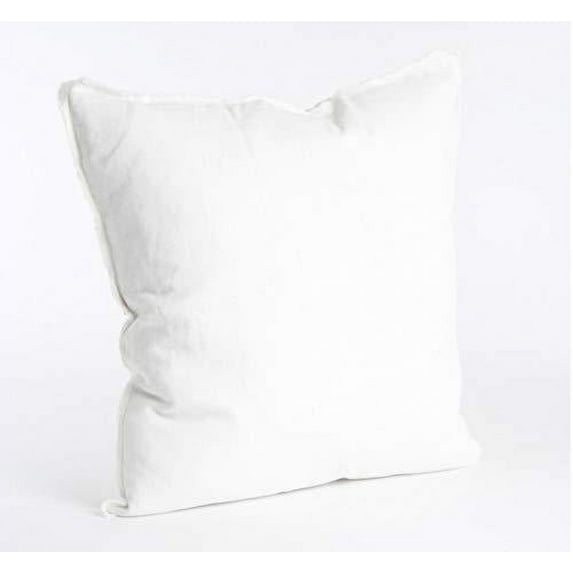 Fennco Styles Fringed Design Down Filled Linen 20-Inch Throw Pillow (Ivory)