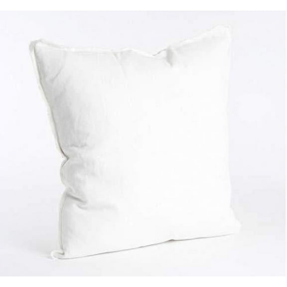 Fennco Styles Fringed Design Down Filled Linen 20-Inch Throw Pillow (Ivory)