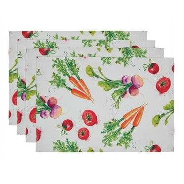 Fennco Styles Garden Veggies Watercolor Print Table Linen Collection for Home, Dining Room DÃ©cor, Banquets and Outdoor Events