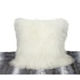 thumbnail image 1 of Fennco Styles Geniune Mongolian Lamb Fur Throw Pillow (Ivory, 20"x20" Pillow), 1 of 2