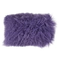 thumbnail image 1 of Fennco Styles Genuine Mongolian Lamb Fur Down Filled Decorative Throw Pillow, Many Colors (12"x20" Rectangular, Ultra Violet), 1 of 1