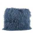 thumbnail image 1 of Fennco Styles Genuine Mongolian Lamb Fur Down Filled Decorative Throw Pillow, Many Colors (16-inch Square , Blue-grey), 1 of 1
