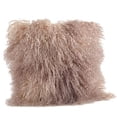 thumbnail image 1 of Fennco Styles Genuine Mongolian Lamb Fur Down Filled Decorative Throw Pillow, Many Colors (20-inch Square , Oyster), 1 of 2
