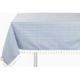 thumbnail image 1 of Fennco Styles Gingham Check Tassel Cotton Blend 55 x 55 Inch Tablecloth - French Blue Table Cover for Banquets, Holiday, Special Events, Outdoor and Home Décor, 1 of 4