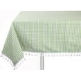 thumbnail image 1 of Fennco Styles Gingham Check Tassel Cotton Blend 55 x 88 Inch Tablecloth - Green Table Cover for Banquets, Holiday, Special Events, Outdoor and Home Décor, 1 of 4