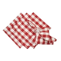 Fennco Styles Gingham Collection Farmhouse Plaid Cotton Table Linens