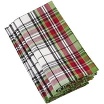 Fennco Styles Glendora Collection Classic Plaid Design Cotton Table Cloth Napkin (20"x20" Napkin-Set of 4, #1)