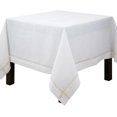 thumbnail image 1 of Fennco Styles Gold Embroidered Border Tablecloth 72" W X 72" L - Metallic Design Square Table Cover for Home Décor, Everyday Use, Christmas, Banquets and Special Events, 1 of 3