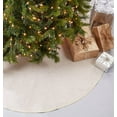 thumbnail image 1 of Fennco Styles Gold Piping Design Decorative Christmas Tree Skirt 56 Inch Round - Linen Blend Holiday Tree Skirt for Home, Christmas Tree, Indoor Outdoor Decoration and Special Events, 1 of 3