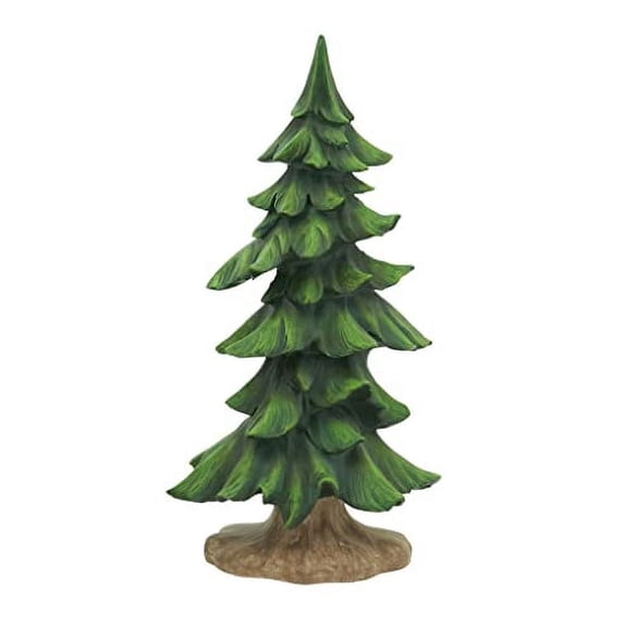 Fennco Styles Green Resin Christmas Tree Figurine 16" High - Decorative Holiday Tree for Christmas, Winter Festivals, Home, Desk, Mantel, Tabletop and Office Décor