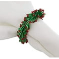 thumbnail image 1 of Fennco Styles Hand Beaded Christmas Wreath Design Decorative Napkin Rings, Set of 4 - Green Glass Beads Napkin Holders for Home, Dining Table, Banquets, Holiday Décor and Special Occasion, 1 of 4