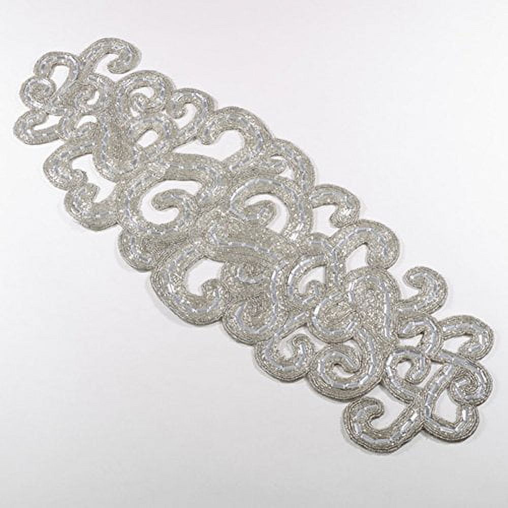 Silver Beaded Hollywood Glam Table Runner