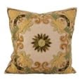 thumbnail image 1 of Fennco Styles Hand Beaded Floral Embroidery Cotton Filled Decorative Throw Pillow, 18"Wx18"L (Green), 1 of 3