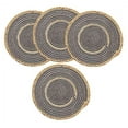thumbnail image 1 of Fennco Styles Hand-Woven Rattan Cotton Rope Placemats 12-Inch Round, Set of 4 - Slate Braided Table Mats Heat Resistant Insulation for Home, Boho Décor, Dining Table, Banquets, Special Events, 1 of 8