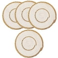 thumbnail image 1 of Fennco Styles Hand-Woven Rattan Cotton Rope Placemats 12-Inch Round, Set of 4 - White Braided Table Mats Heat Resistant Insulation for Home, Boho Décor, Dining Table, Banquets, Special Events, 1 of 5