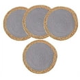 thumbnail image 1 of Fennco Styles Hand-Woven Rattan Cotton Rope Placemats 12-Inch Round, Set of 4, 1 of 5