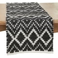 thumbnail image 1 of Fennco Styles Handcrafted Diamond Chindi Table Runner 16" W x 72" L - Black Geometric Rectangular Cotton Blend Table Cover for Boho Décor, Dining Table, Banquets, Family Gatherings, 1 of 3