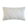 thumbnail image 1 of Fennco Styles Handcrafted Tufted Geometric Decorative Lumbar Throw Pillow Cover 12" W x 20" L - White Cushion Case for Home, Couch, Living Room, Bedroom, Office Décor, 1 of 4