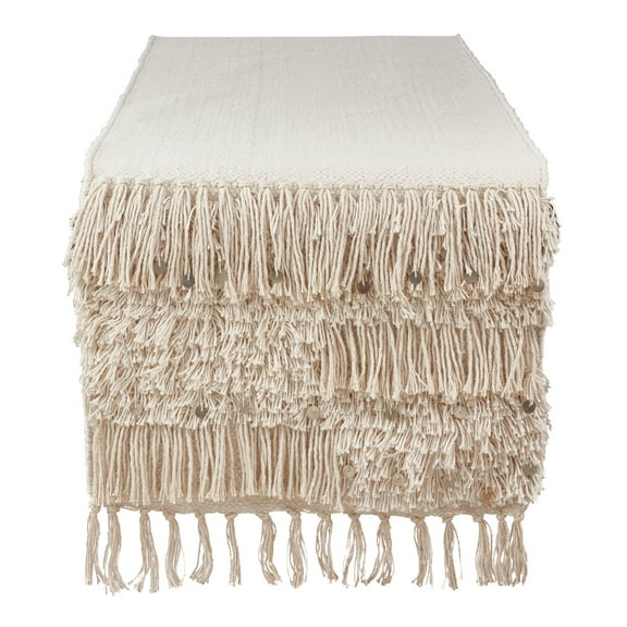 Fennco Styles Handira Collection Contemporary Moroccan Sequin 100% Pure Cotton 16 x 72 Inch Table Runner