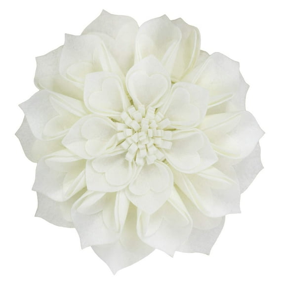 Fennco Styles Handmade 3D Heart-Shaped Petals Flower Decorative Throw Pillow 13 Inch Round - Aqua Floral Pillow for Couch, Home DÃ©cor, Bedroom DÃ©cor and Holiday, Housewarming Gift