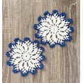 thumbnail image 1 of Fennco Styles Handmade Crochet Cotton Whirlwind Two-Tone Doily 6" Round, 2-Piece - Royal Blue Drink Coaster for Everyday Use, Holiday, Farmhouse Décor, Cocktail, Tea Party, Special Occasion, 1 of 7
