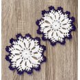 thumbnail image 1 of Fennco Styles Handmade Crochet Cotton Whirlwind Two-Tone Doily 6" Round, 2-Piece - Violet Drink Coaster for Everyday Use, Holiday, Farmhouse Décor, Cocktail, Tea Party, Special Occasion, 1 of 6