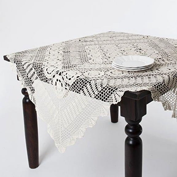 Fennco Styles Handmade Crochet Lace 100% Cotton Table Linen