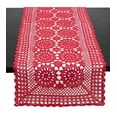thumbnail image 1 of Fennco Styles Handmade Crochet Lace Cotton Rectangular Table Runner (16"x36", Red), 1 of 2