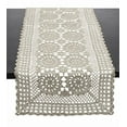 thumbnail image 1 of Fennco Styles Handmade Crochet Lace Cotton Rectangular Table Runner (16"x72", Grey), 1 of 2