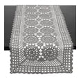 thumbnail image 1 of Fennco Styles Handmade Crochet Lace Cotton Rectangular Table Runner (16"x72", Slate), 1 of 1