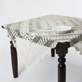 thumbnail image 1 of Fennco Styles Handmade Crochet Lace Cotton Tablecloth (36" Square Table Topper, Ecru), 1 of 1