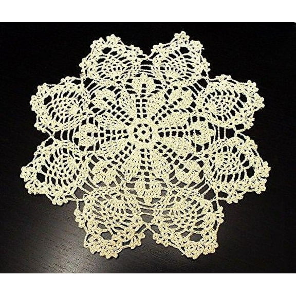 Fennco Styles Handmade Crochet Lace Pineapple Doilies, Set of 4 - White Coasters for Home Decor, Dining Table, Banquets, Wedding and Tea Party