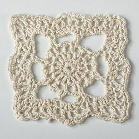 Fennco Styles Handmade Crochet Traycloth Cotton Doilies (4-inch Square Set of 4)