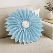 Fennco Styles Handmade Garden 3D Sunflower Decorative Throw Pillow 13" Round